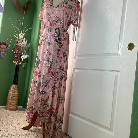 Betsy Johnson women Dress long sleeve floral Ruffle size 12 new with out tags - Picture 3 of 6